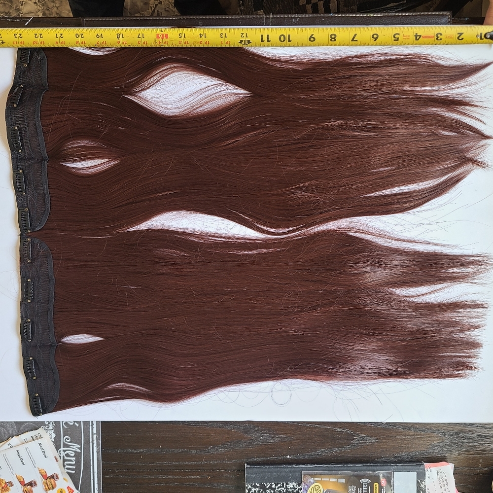 S-Noilite Auburn Synthetic Clip In Hair Extensions